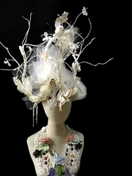 Halloween Cosplay Elf Queen Branch Headdress Catwalk Show Fairy Butterfly Props Headpiece Handmade Accessories