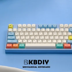 KBDiy Cherry Profile PBT Keycaps Korean Japanese Keycap Pastel Chalk Theme MX Switch For Mechanical Keyboard KIT ISO 7U 144 Keys
