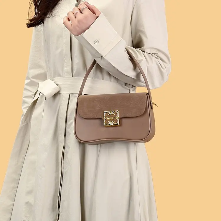Elegant High-End Letter Logo Diaper Bag For Women Trendy Crossbody Handbag Luxury Designer Leather Vintage Shoulder Tote Large
