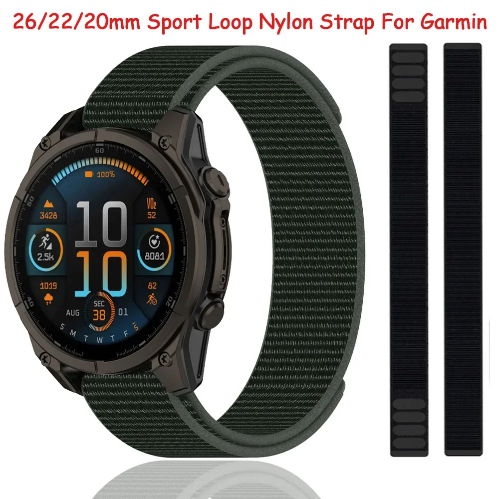26mm 22mm 20mm Nylon Loop Band Für Garmin Fenix 8 Sport atmungsaktive Armband Für Fenix E 7X Enduro3/Quatix7 Pro Forerunner 965