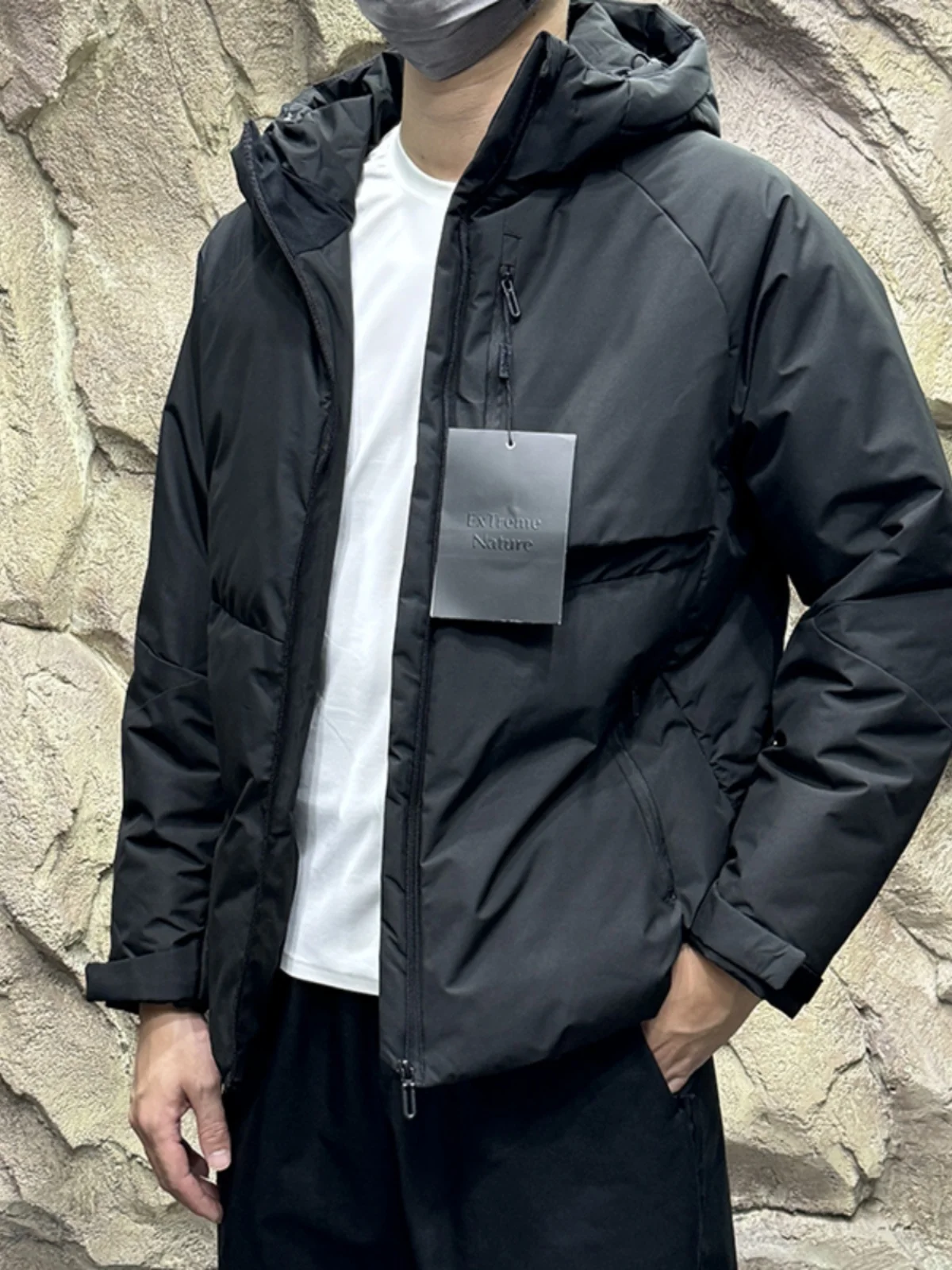 الراقية في الهواء الطلق الرجال aphene اصطف عالية رقيق P القطن الحراري القطن Jaet المقاومة الباردة Faion الحضرية Sle هوديي #3