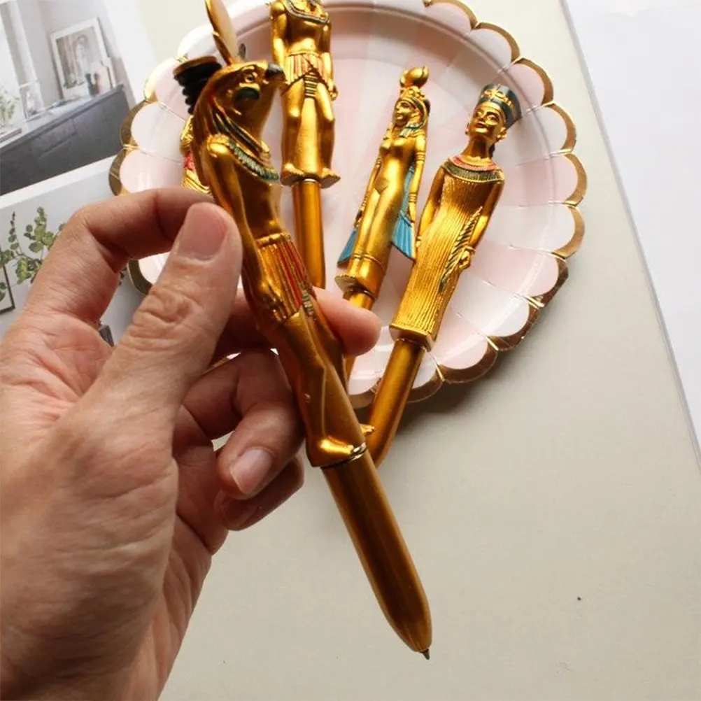 

2 шт. шариковые ручки в египетском стиле, превосходный материал, удобный захват, эргономичный дизайн, забавный креативный вид, для взрослых и студентов, сувенир