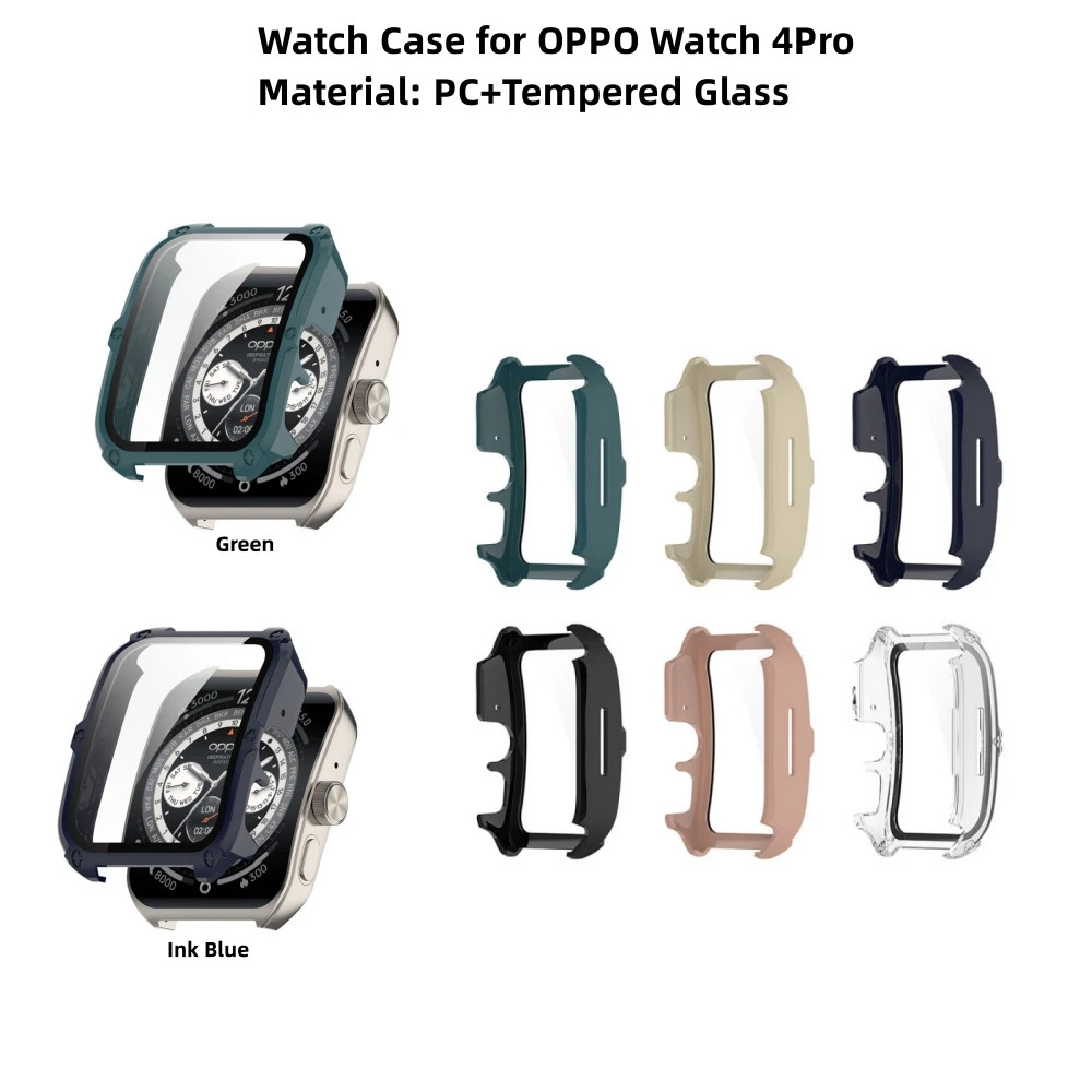 เคสสำหรับนาฬิกา OPPO เคส4Pro Watch เคสป้องกันแบบออลอินวัน + PC กระจกนิรภัยอุปกรณ์เสริมสำหรับนาฬิกา