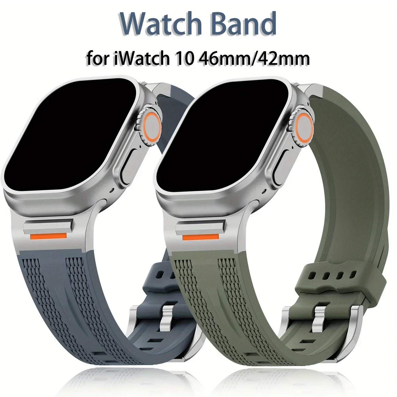 Silicone Strap for Apple watch ultra 2 band 49mm 40mm 45mm 41mm-44mm Sport bracelet metal connector Series 10 9 8 7 SE 46mm 42mm