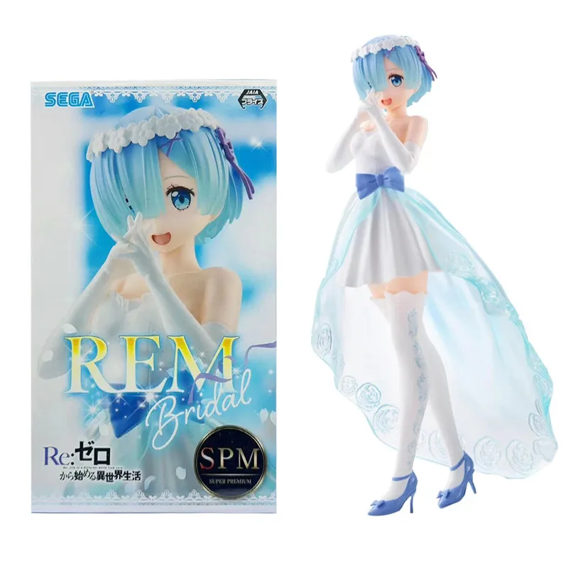 RE: Zero-Starting Life in Another World Model Toy, Anime Rem Figure, Vestido de Noiva, Vestido de Cristal, Action Figure