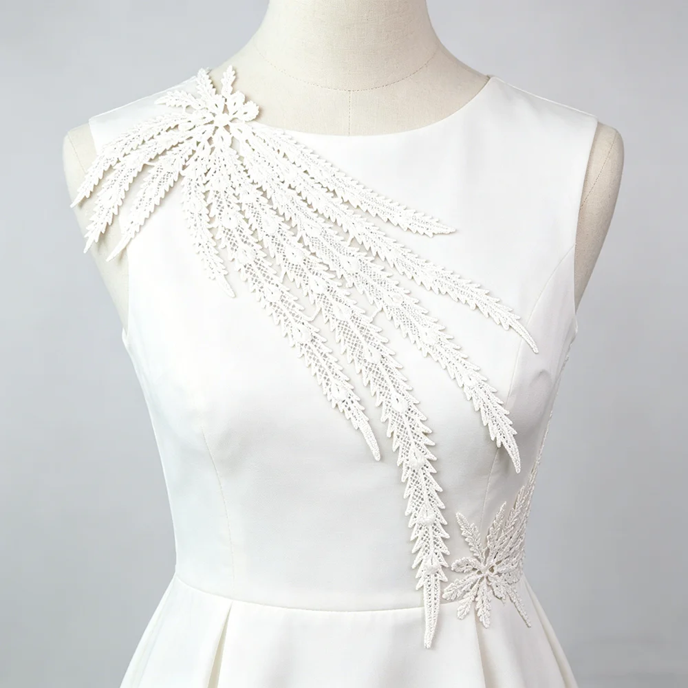 1Pc Peacock Embroidered Lace Fabric Trim DIY Neckline Collar Sew On Dress Clothing Applique Sewing Accessories BW062