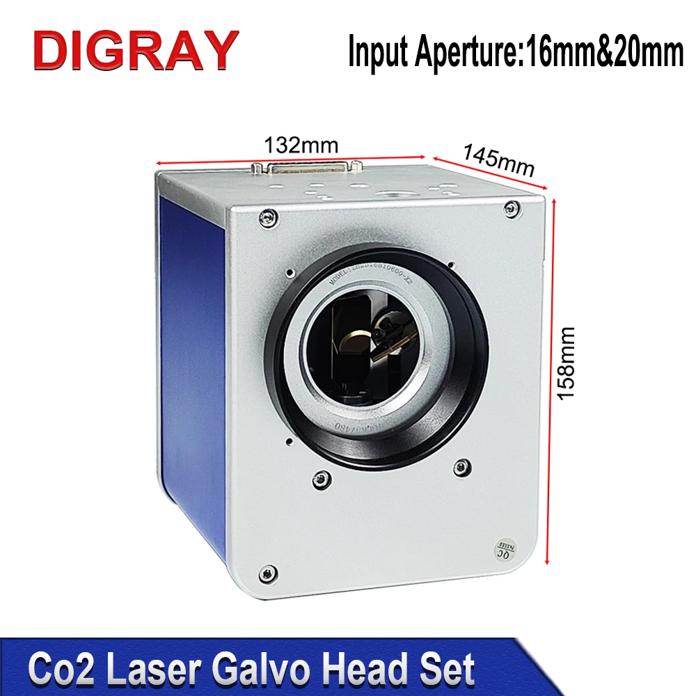 DIGRAY CO2 Laser Marking Machine Scanning Vibrating Head Group 10.6um 10600nm Input Aperture 16/20mm With Power Supply