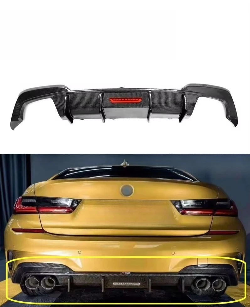 G20 G28 TK Style MRD Rear Diffuser Carbon Fiber with Light Emitting Diode 3 Series 2019 + Rear Lip