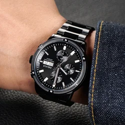 OBLVLO Brand Men Dress Automatic Watch Mechanical Stainless Steel Strap Sapphire Waterproof Auto Date 24-Hour Display 42mm CM