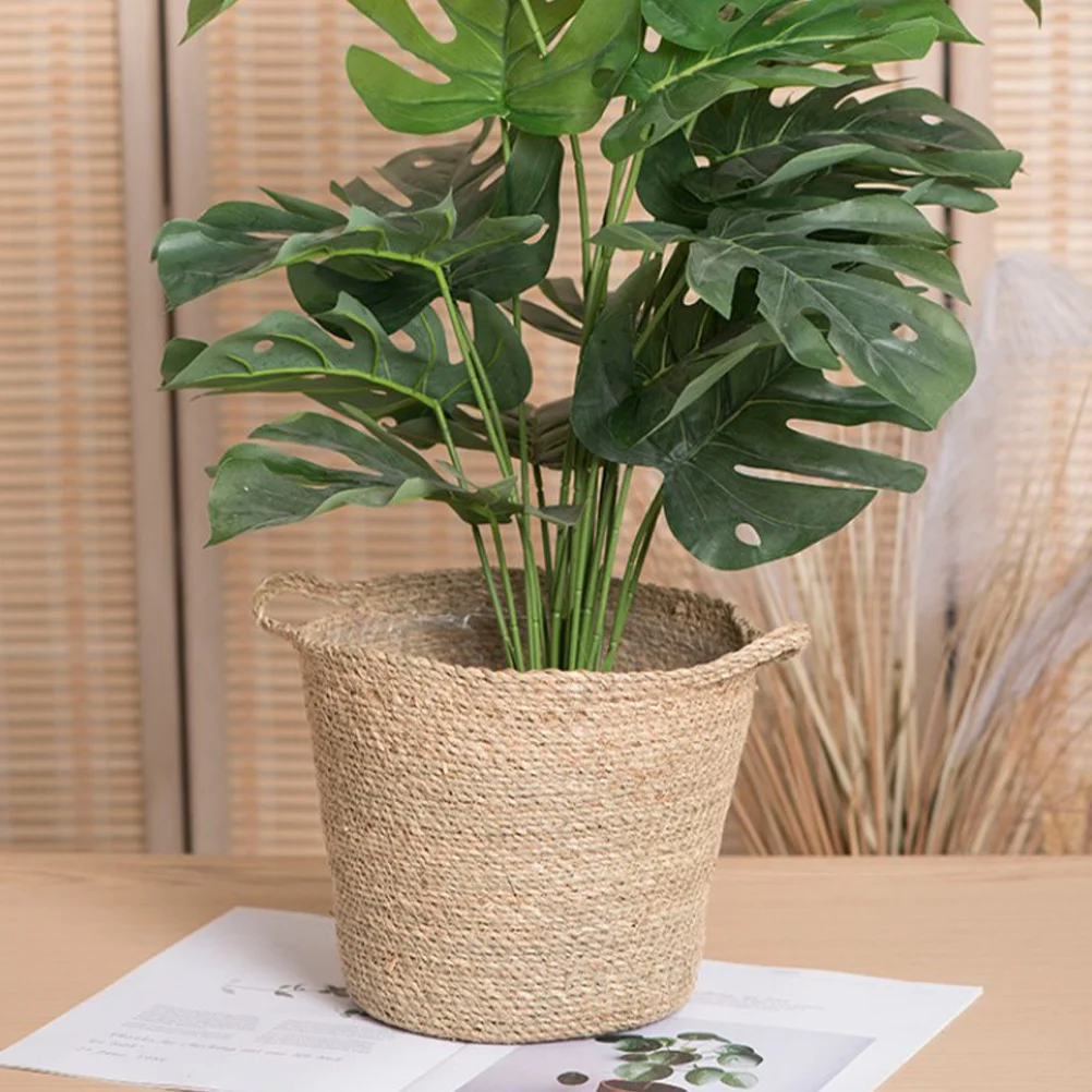 

Handwoven Woven Planter Basket Straw Flower Pot Decorative Storage Basket Indoor Plant Container Indoor Planter