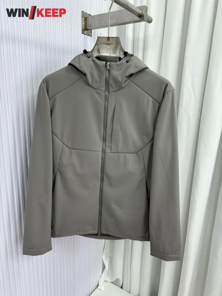 Fashion Winter Men Outdoor Sports Jacket Warm Fleece Coat Hooded Windbreaker Hiking Jacket Hooded Camping Male Outwear Overcoat