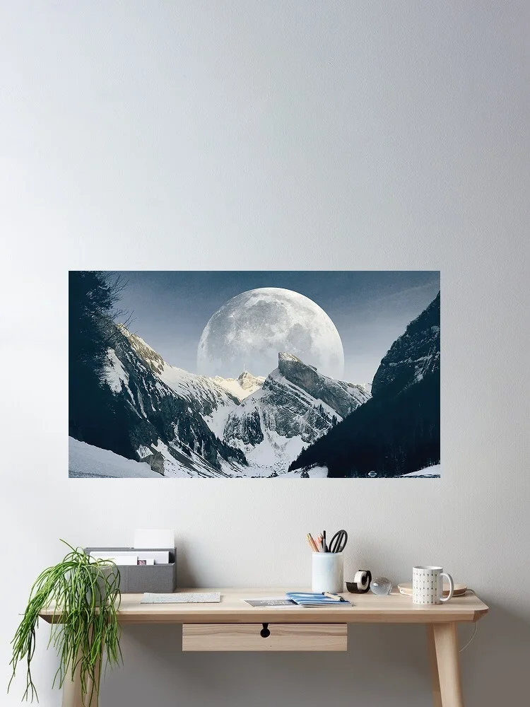March Full Moon 2025: Full Moon in Virgo Kicks Off Eclipse Season, Print Art Canvas Poster,Living Room , Home Wall Decor Picture