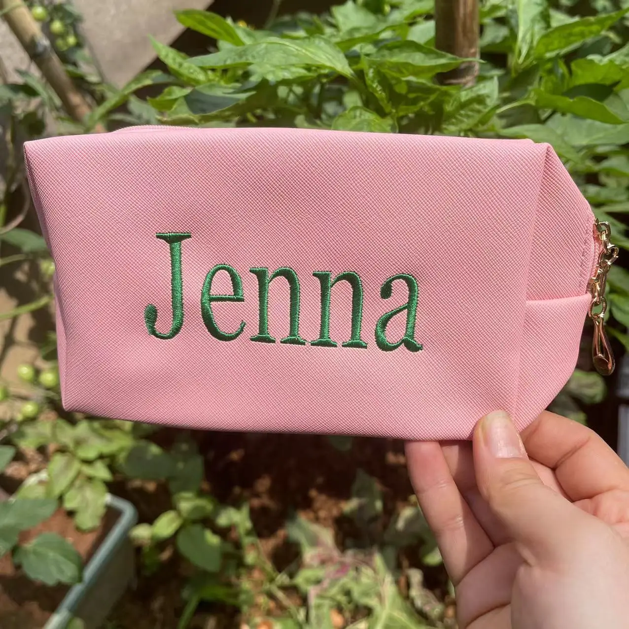 Personalized Embroidered Name Make Up Bag Custom Bridal Shower Proposal Travel PU Cosmetic Bag Christmas Birthday Gifts For Her