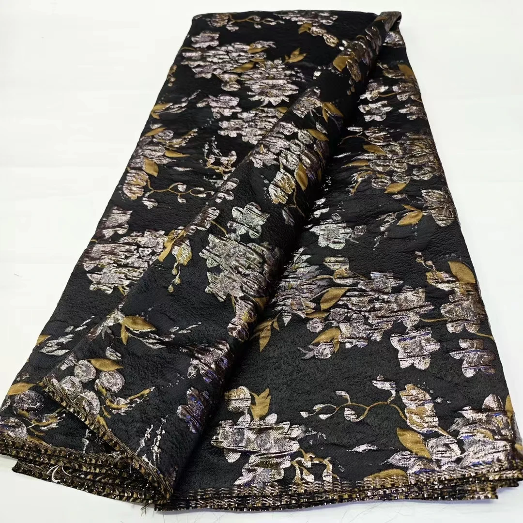 

New Design Nigerian Brocade Lace Fabric 2024 High Quality French African Jacquard Lace Fabric For Women Party Dress Sew KHD24129