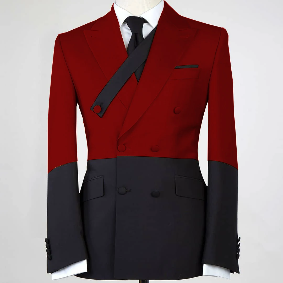 

Элегантный роскошный смокинг с зубчатыми лацканами для мужчин, комплект из 2 предметов: пиджак и брюки, формальный свадебный джентльменский костюм