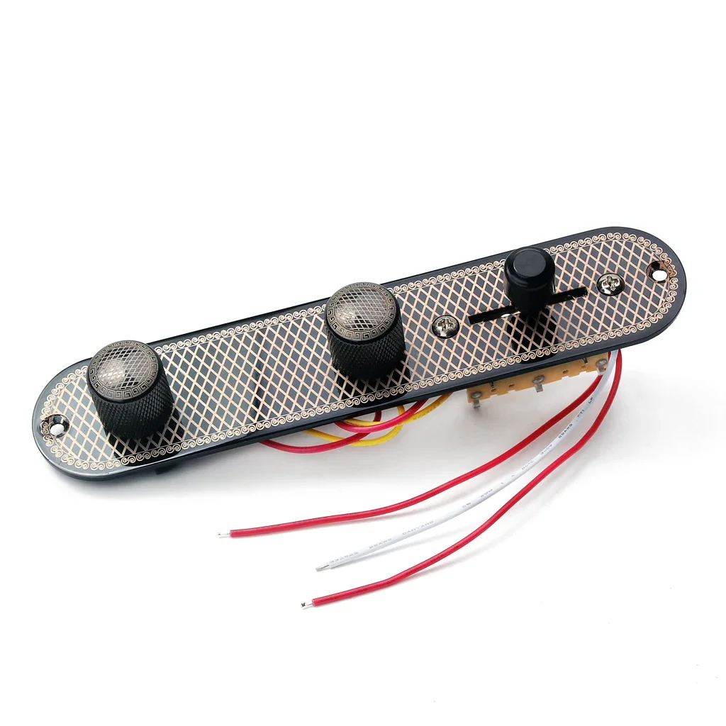 

Black 3 Way Wired Loaded Prewired Control Plate Harness Knobs for TL Tele Telecaster Guitar Parts