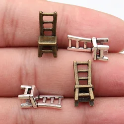 WYSIWYG 10pcs 17x7x6mm 2 Colors 3D Chair Charm Pendants For Jewelry Making Antique Silver Color 3D Chair Pendants Charm Chair