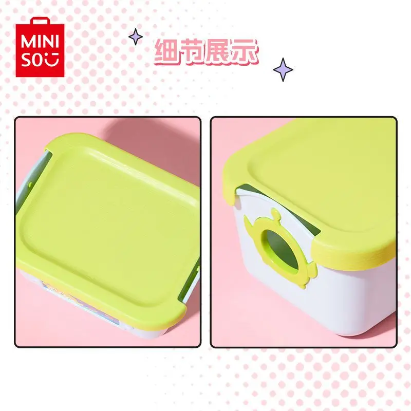 MINISO Disney Cartoon Alien Cute Winnie The Pooh Handle Storage Box Home Desktop Organize Sundries Storage Box