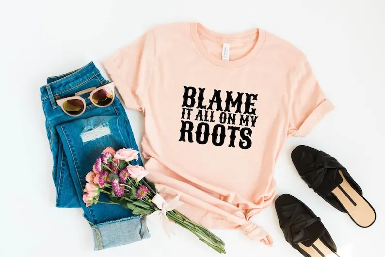 

Blame it All on my Roots Shirt, Cowboy Country Music Country Concert Festival Western Friends in Places Streetwear 100% Cotton