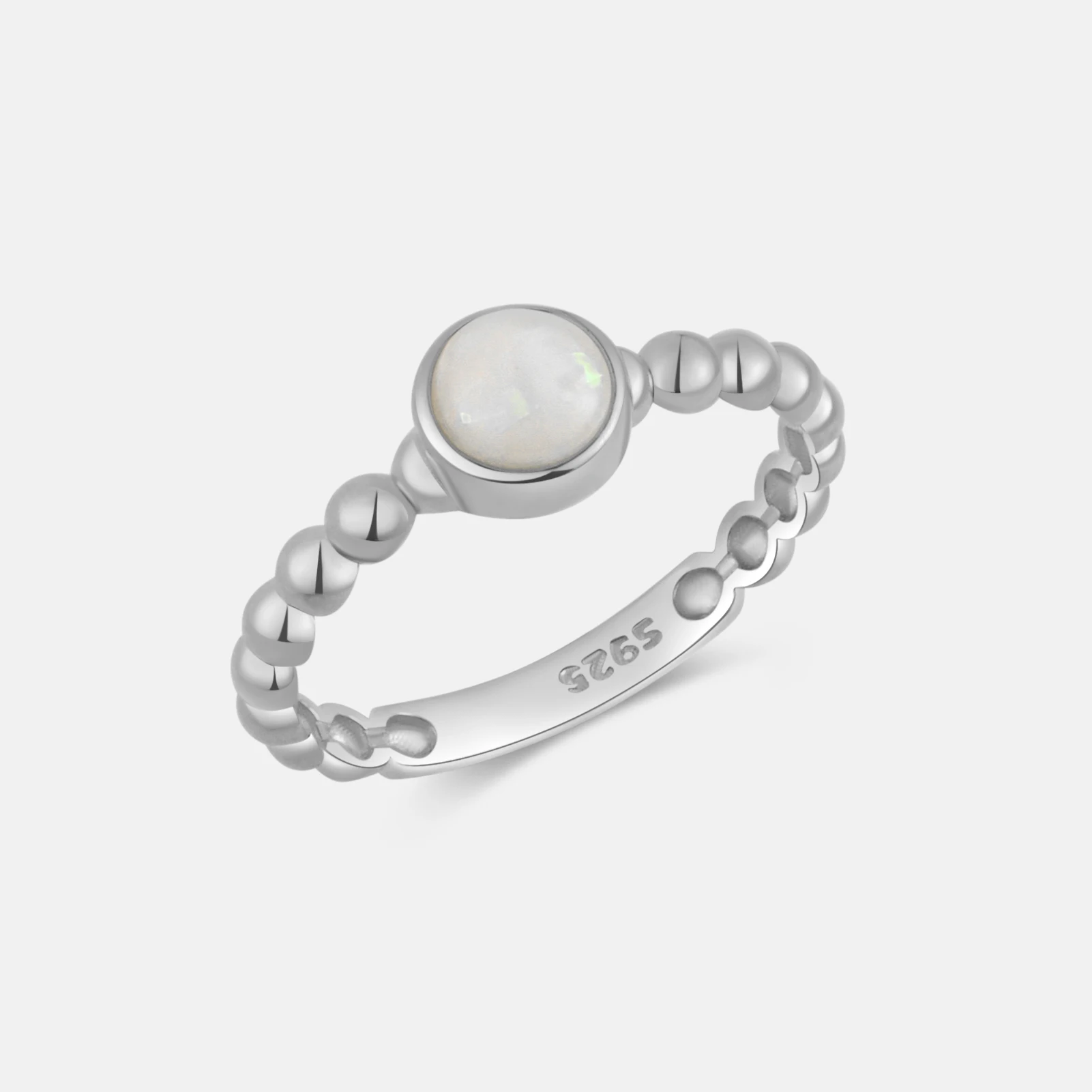 VEWANT New 925 Sterling Silver Opals Gems Beads Ring Irregular Circle Women Luxury Fine Jewelry