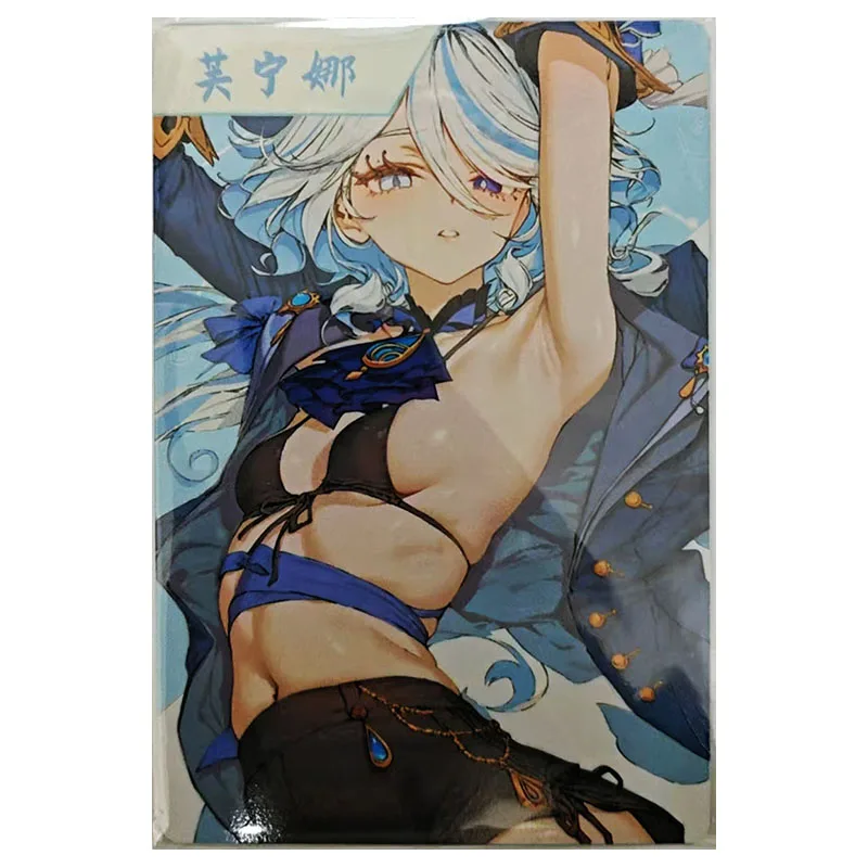 Anime Goddess Story Rare Metal A6 Collectible Cards March 7th Raiden Shogun Furina Yae Miko Toys for boys Birthday Present