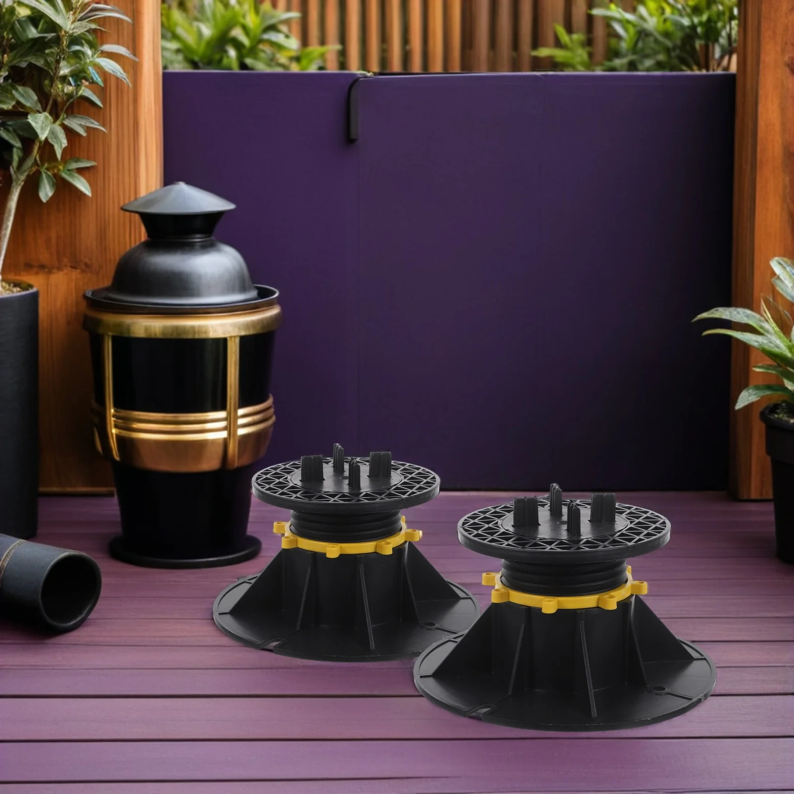

Adjustable Deck Pedestal Outdoor Floor Support Garden Wood Floor Raising Platform Height Range Stable Leveling System