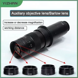 Yizhan 0.5X/2.0X/0.3X Barlow Lens Microscope Auxiliary Lens Special For 180X/300X C-Mount Zoom Lens Industry Microscope Camera