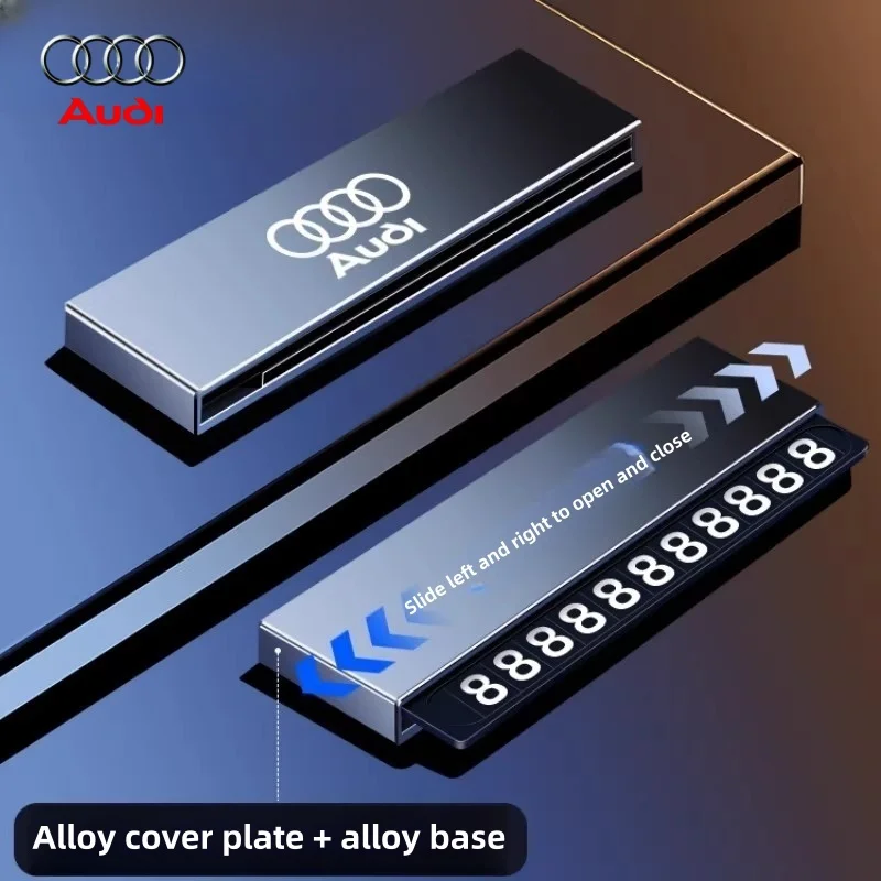 

Audi special car temporary parking sign, car moving phone sign, new high-end interior decoration in alloy