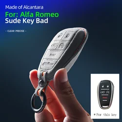 Alcantara Car Key Case Cover Shell For Alfa Romeo Stelvio Mito Giulietta Giulia Brera 4C 159 GTA 147 156 Mito 166 GT JTD