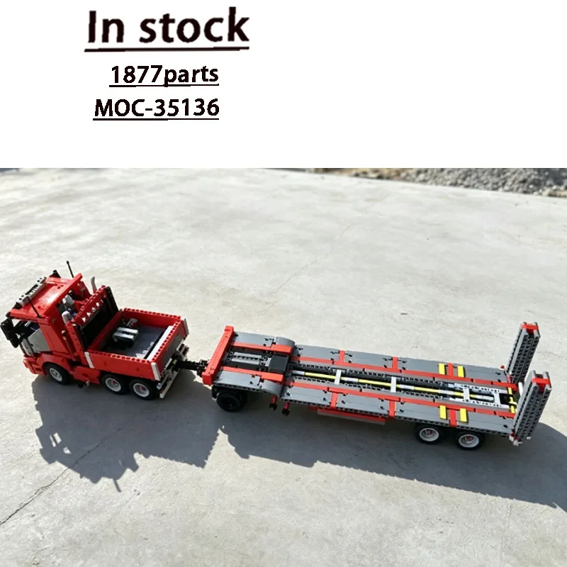 MOC-35136 Transport-LKW & Anhänger Montage-Bausatz Modell 1877 Bausteine Kinder Geburtstagsgeschenk Spielzeug