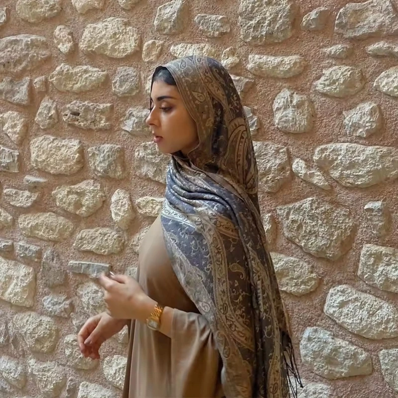 

Ethnic Style Jacquard Tassel Blanket Paisley Thick Pashmina Winter Warm Shawl Wrap Cashmere Scarf Women Kashmir Poncho Stole