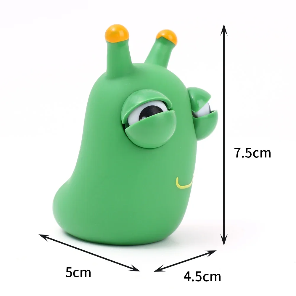 1-3Pcs Cute Googly Eyes Crawly Worm Burst Eyes Decompression Children's Puzzle Pinch Music Interactive Toys Gift Funny Bug Toy