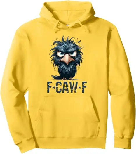 F-Caw-F مضحك الدجاج الفكاهة F-Caw-F إقتباس الديك ميمي كنزة قطيفة الغراب الأسود الطيور السوداء Y2k مقنعين البلوز هدايا الجدة