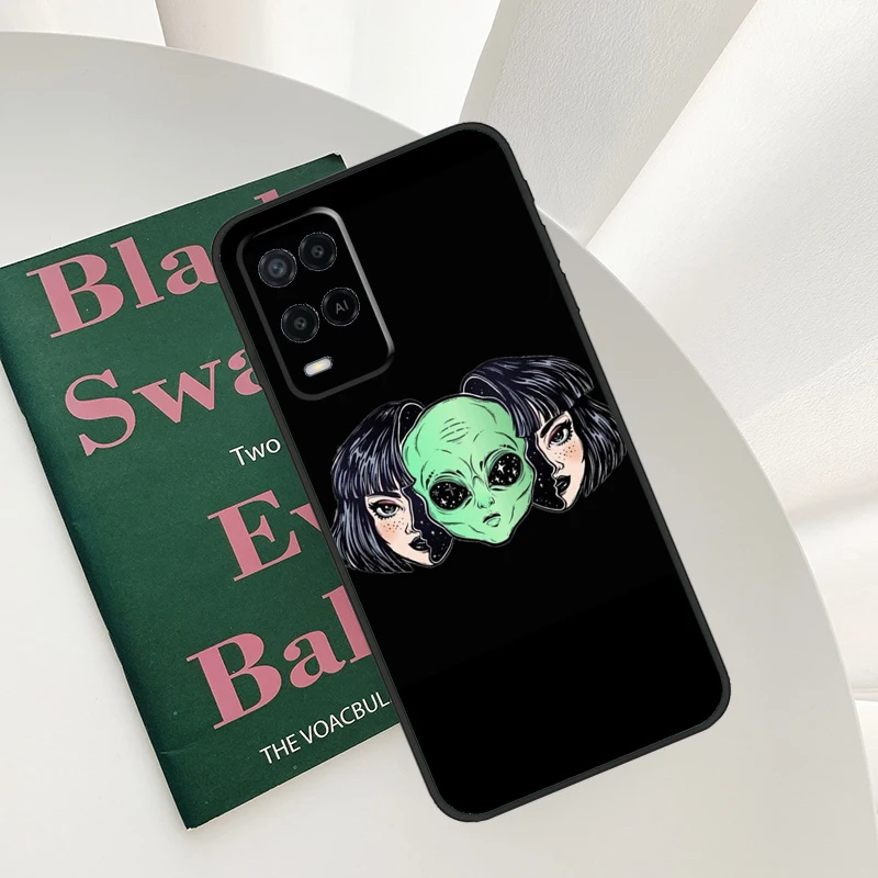 Estética alienígena espaço menina caso para oppo a15 a16 a17 a58 a78 a98 a5 a9 a91 a52 a72 a76 a96 a74 a94 a54 s a57 a77 capa