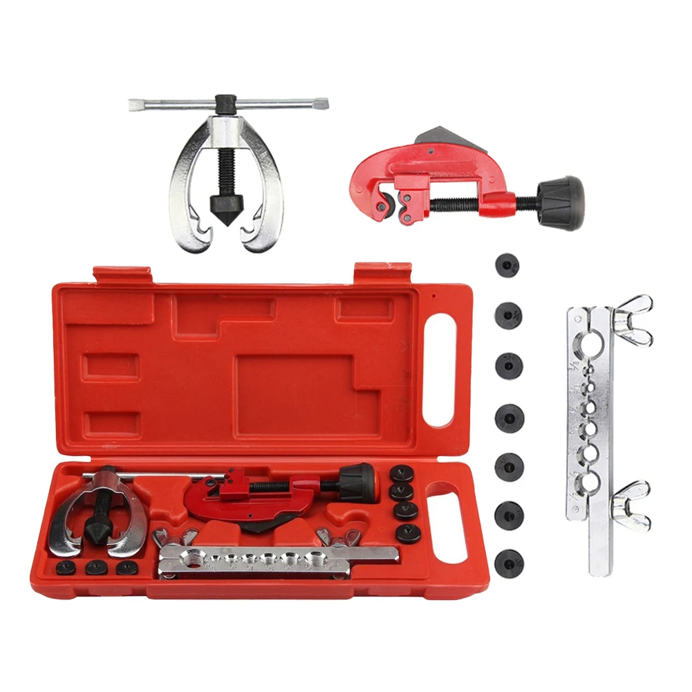 Seven-hole Flange Expander Double Flaring Tool Kit For 3/16-5/8 7 Dies Automotive Line Tubing Cutter Remear Hand Tools