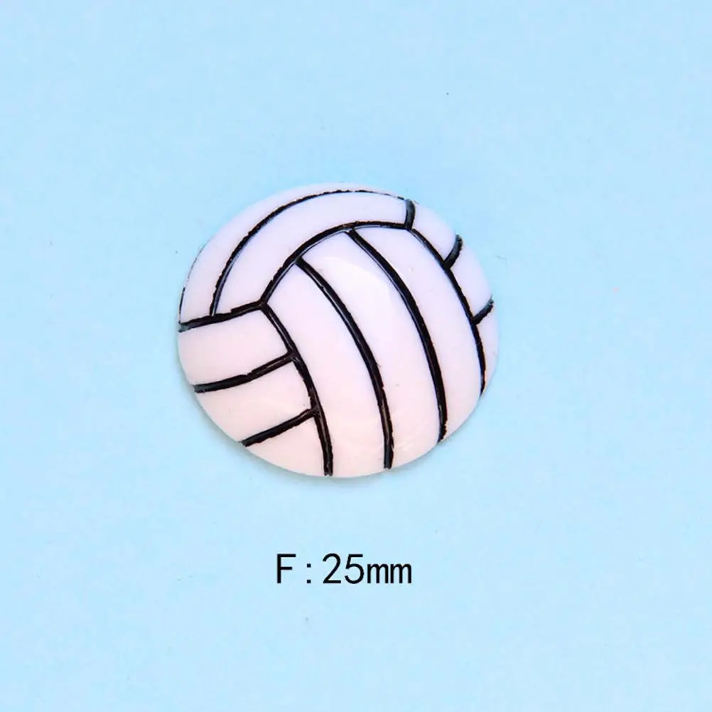 26Pcs Resin Sports Ball DIY Flat Bottom Patch Jewelry Accessories Phone Case Decor Headdress Charm Craft Supplies