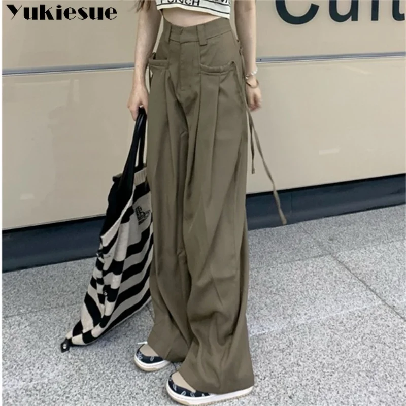 

Streetwear Loose High Waist Straight Pants Women Chic Wide Leg Pants Women Cargo Pants Women 2023 New Fashion Spring Versatile