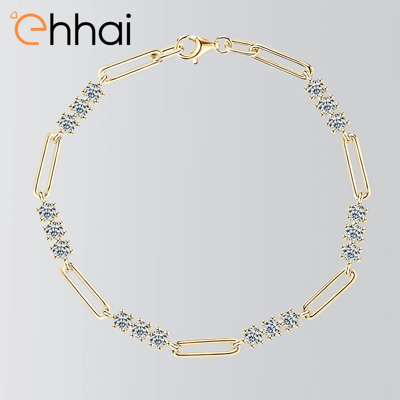 

Ehhai GRA Certified 3mm Round Moissanite Bracelet for Women S925 Sterling Silver Chains for Wedding Fine Jewelry Gifts Pulserass