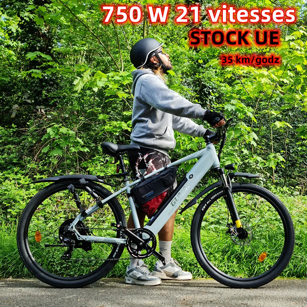 GUNAI Electric Bicycle 750W Motor 27.5Inch Off-road Tire with 48V 10Ah Removable Battery Mudguard Dual Suspension Snow E-Bikes