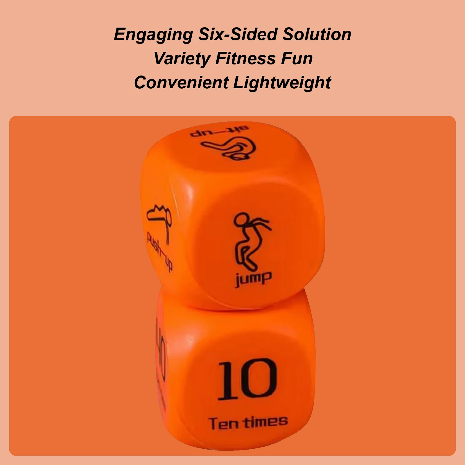 Fitness Dice 6-Sided Fun Sports Equipment 2 Piece Fitness Dice Game Includes Push Ups Lunges and Jump for Teens Family Gym Home
