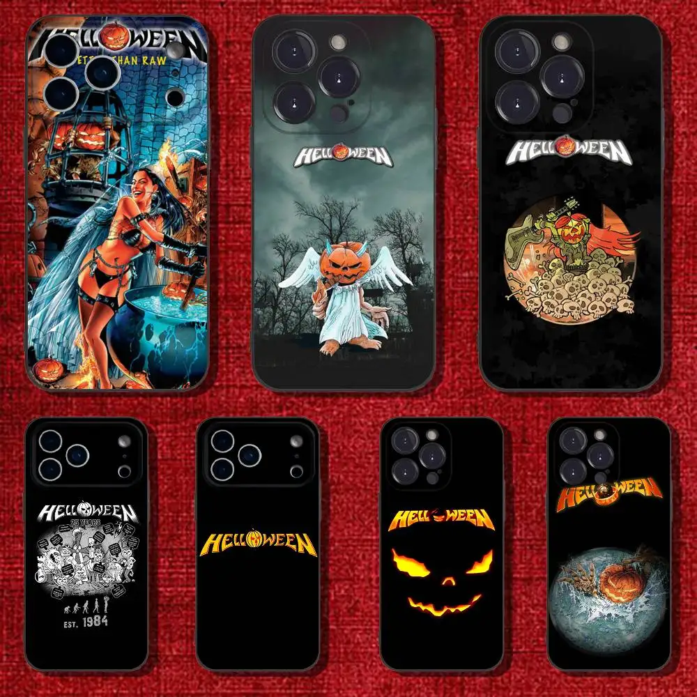 

H-Helloween Band Phone Case For iPhone 17,16,15,14,13,12,Pro,Max,Plus,E,SE4,Air,Mini Black Soft Cover