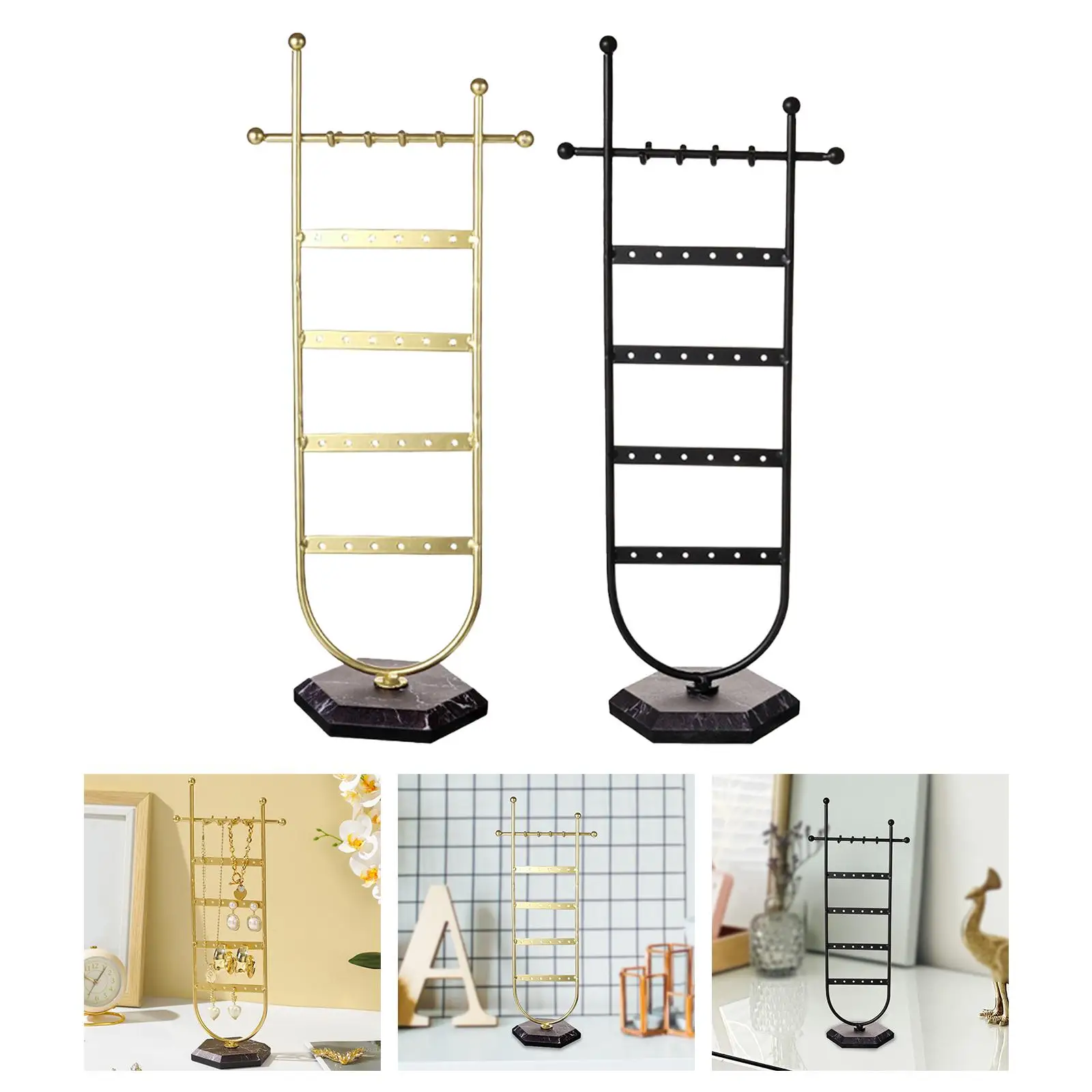 Earring Organizer Metal Stable Base Jewelry Holder for Dresser Shows Shops