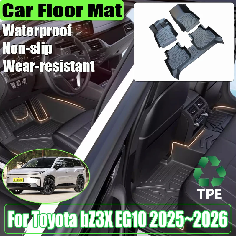 

Автомобильные аксессуары с левым рулем для Toyota bZ3X EG10 2025 2026 2027, коврики из ТПЭ, водонепроницаемые, против царапин, грязевой ковер, автоподставка для ног, полный ковер