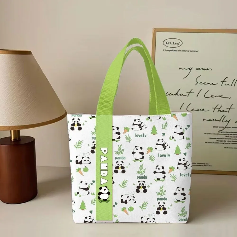 Cute Cartoon Canvas Tote Bag Reusable Lightweight Commute Handbag Large Capacity Shoulder Bag For Work