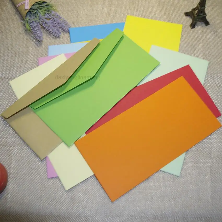 

100pcs 22x11cm Vintage Gift Envelopes, Kraft Paper for Office & School