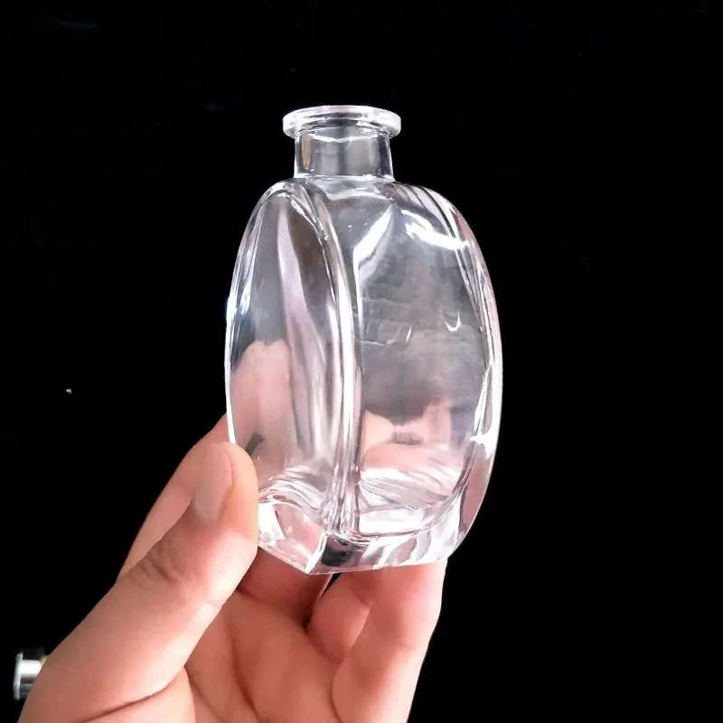 100ml perfume bottle oblate round bayonet glass aromatherapy bottle crystal white material round aromatherapy glass bottle