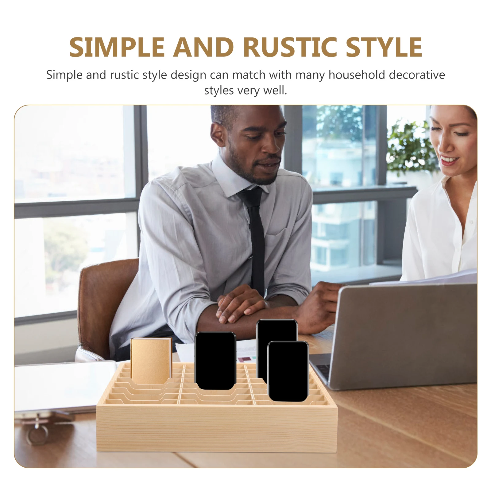 

Multi Grid Phone Management Rack Wooden Cell Holder for Classroom Office Home Storage ganizer Case Display Box Stationery