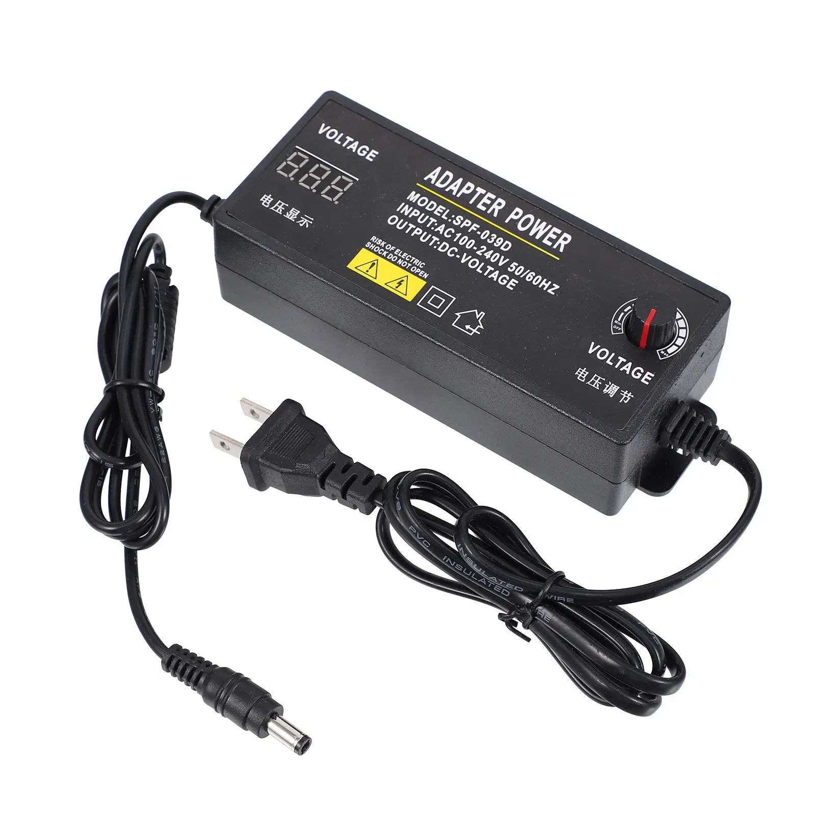 LED Strip Power Supply 12V 24V DC Adapter with Overload Protection, US Plug, Plastic Housing