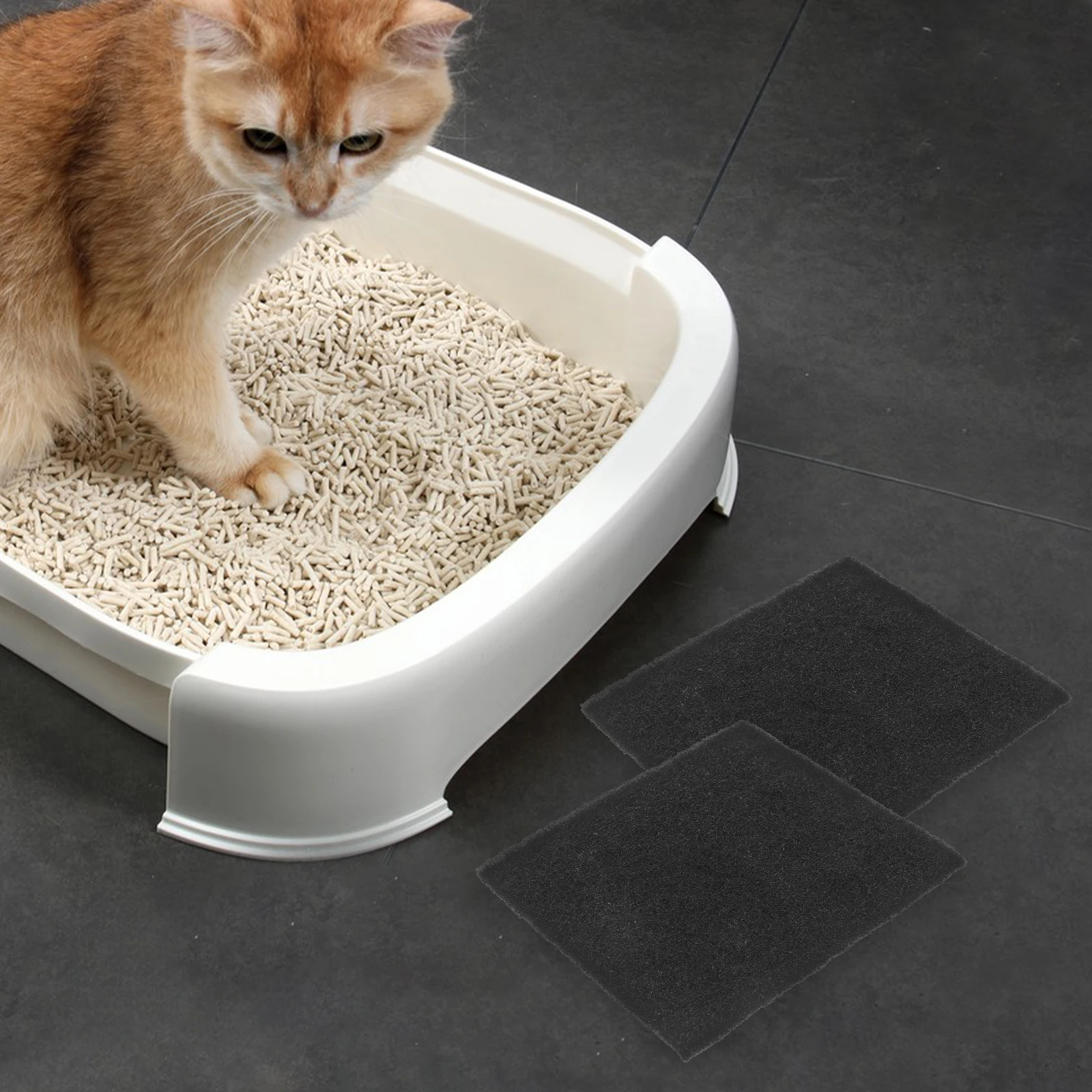 

8PCS Activated Carbon Filter for Litter Box Odor Control Charcoal Compost Bucket Filters Cat Sand Pellets Adsorption Efficient