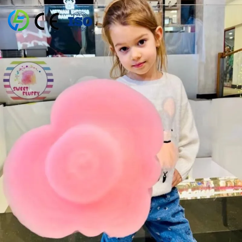 Customized 24 H Self-Service Cotton Candy Making Vending Machine Touch Screen Multi-Flavor Flower Design Equipment